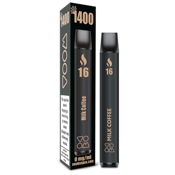 Εικόνα από Voom Disposable Vape 16 milk& coffee Ηλεκτρονικό Τσιγάρο μίας Χρήσης 4ml Χωρίς Νικοτίνη 1400 Puffs