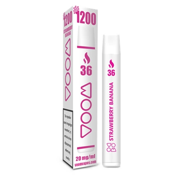 Εικόνα από Voom Disposable Nicotine 20mg/ml 36 Strawberry Banana 2ml 1200 Puffs