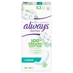 Εικόνα της Always Dailies Cotton Protection Large Σερβιετάκια 32τμχ
