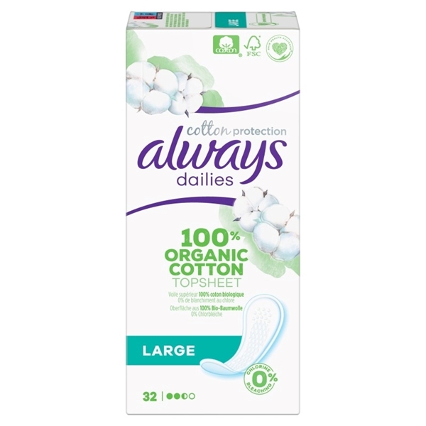 Εικόνα από Always Dailies Cotton Protection Large Σερβιετάκια 32τμχ