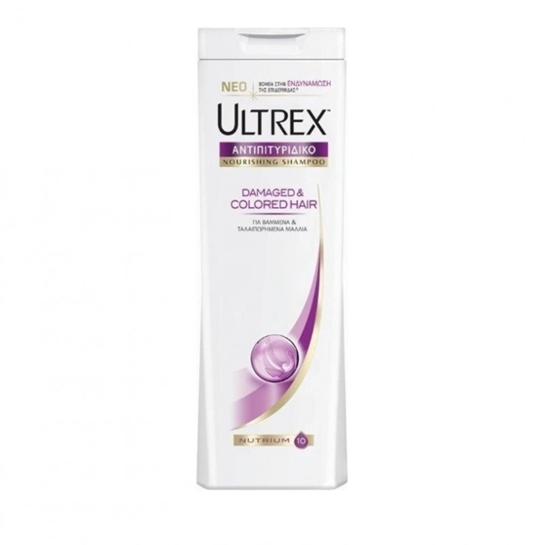 Εικόνα από Ultrex Damaged & Colored Hair Γυναικείο Αντιπιτυριδικό Σαμπουάν για Βαμμένα & Ταλαιπωρημένα Μαλλιά 360ml