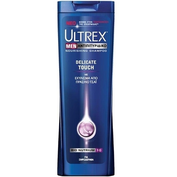 Εικόνα από Ultrex Men Delicate Touch Αντιπιτυριδικό Σαμπουάν με Εκχύλισμα από Πράσινο Τσάι Κατάλληλο για Ξηροδερμία 360ml