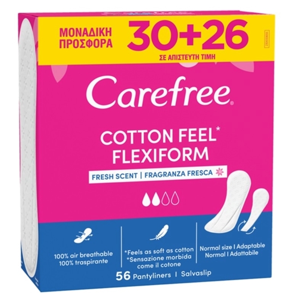 Εικόνα από Carefree Σερβιετάκι Flexiform Fresh 30 Tεμ.+ 26τεμ. Δώρο