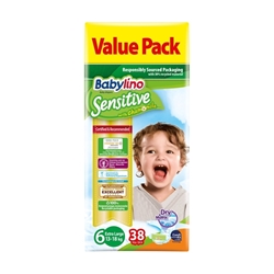 Εικόνα της Babylino Πάνες με Αυτοκόλλητο Sensitive With Chamomile No6 για 13-18kg 38τμχ
