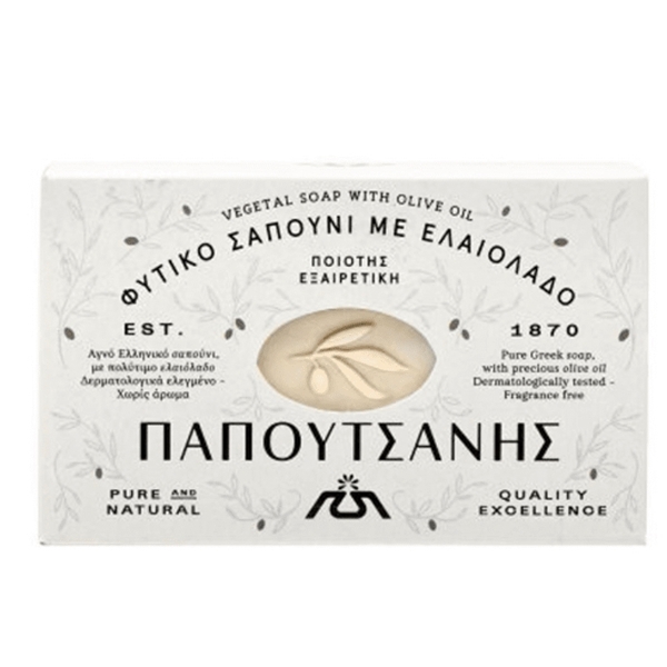 Εικόνα από Papoutsanis Pure Olive Oil Soap 125gr 1τεμ. Λευκό