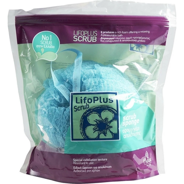 Εικόνα από LifoPlus Σφουγγάρι Μπάνιου Δίχτυ Απολέπισης σε Μπλε Χρώμα 1τμχ