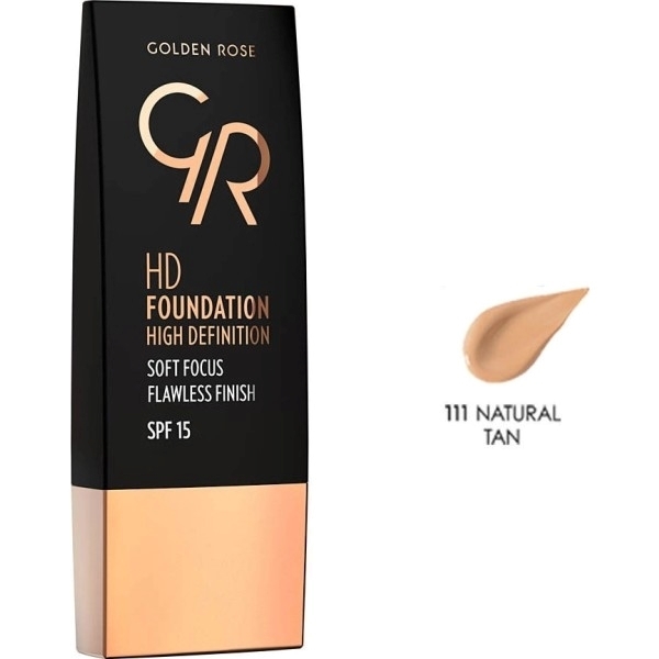 Εικόνα από Golden Rose HD Foundation Flawless Finish Spf15 111 Natural Tan 30mll