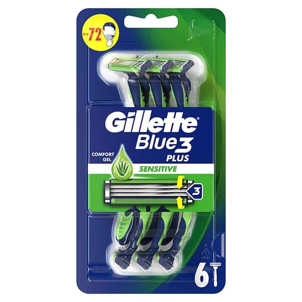 Εικόνα από Gillette Ξυραφάκια μιας Xρήσης Blue 3  Plus Sensitive 6 Τεμαχίων