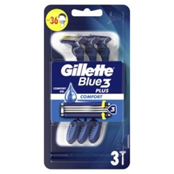 Εικόνα της Gillette Blue 3 Plus Comfort Blister Ξυραφάκια μιας Χρήσης 3τμχ