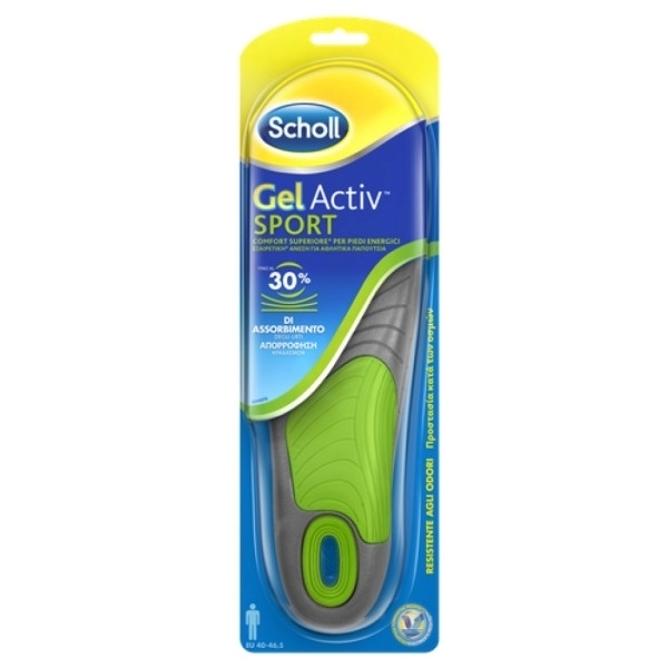 Εικόνα από Scholl Gel Activ Sport Ανατομικοί Πάτοι Παπουτσιών Κατά των Οσμών για Άντρες 2τμχ One Size