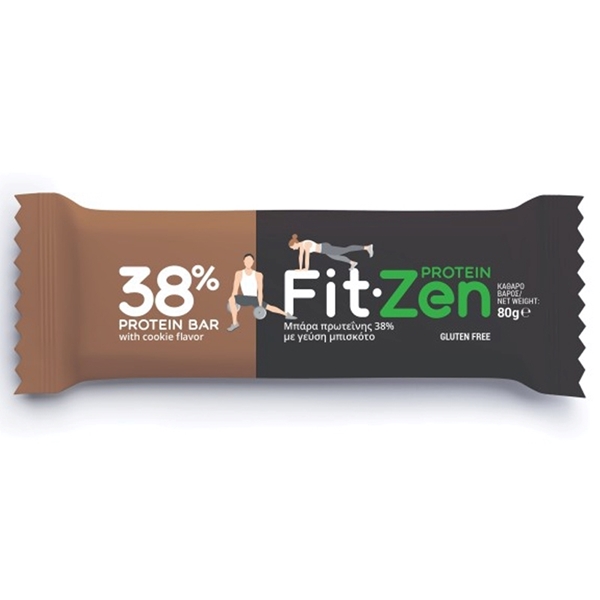 Εικόνα από Fit-Zen Μπάρα Πρωτεΐνης 38% με γεύση Μπισκότο 80gr