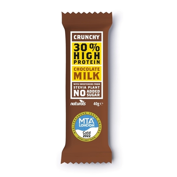 Εικόνα από Naturals Crunchy Μπάρα Πρωτεΐνης 30% με γεύση Milk Chocolate 40gr
