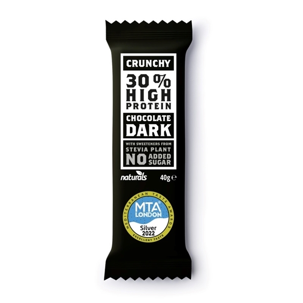 Εικόνα από Naturals Crunchy Μπάρα Πρωτεΐνης 30% με γεύση Μαύρη Σοκολάτα 40gr