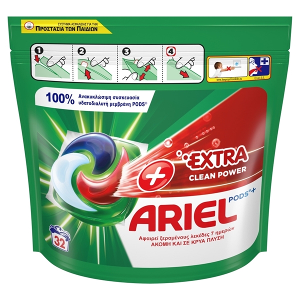 Εικόνα από Ariel Pods All in 1 Extra Clean  32 τεμαχίων