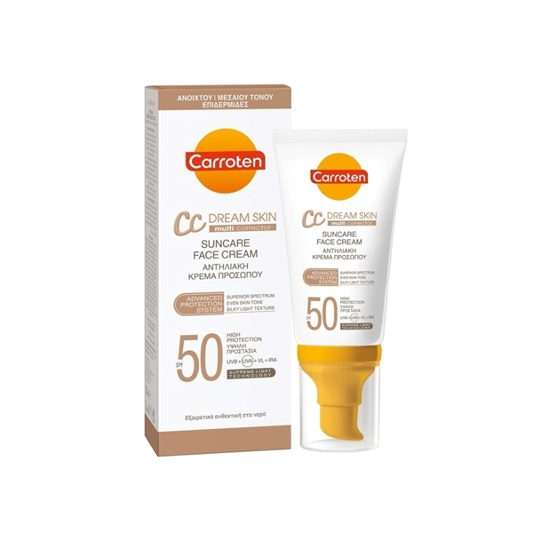 Εικόνα από Carroten Cc Suncare Αδιάβροχη Αντηλιακή Κρέμα Προσώπου SPF50 με Χρώμα 50ml