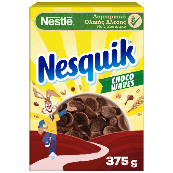 Εικόνα από Nestle Νιφάδες Σίτου Nesquik Extra Choco Waves Ολικής Άλεσης 375gr