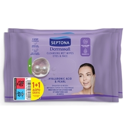 Εικόνα της Septona Daily Clean Μαντήλια Ντεμακιγιάζ με Υαλουρονικό Οξύ + Προβιταμίνη Β5 2x20 τμχ
