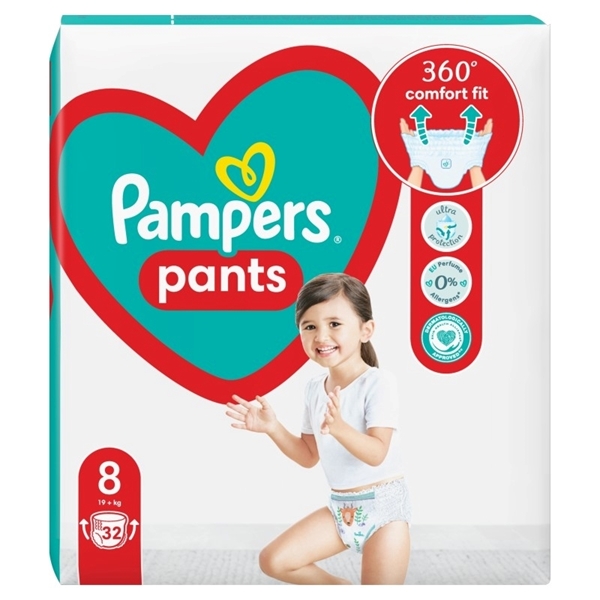 Εικόνα από Pampers Pants No8 (19+kg) Συσκ.32 Tεμαχίων Jumbo