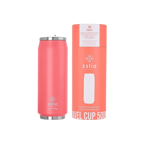 Εικόνα από Estia Travel Cup Save The Aegean Pastel Coral 0.5lt