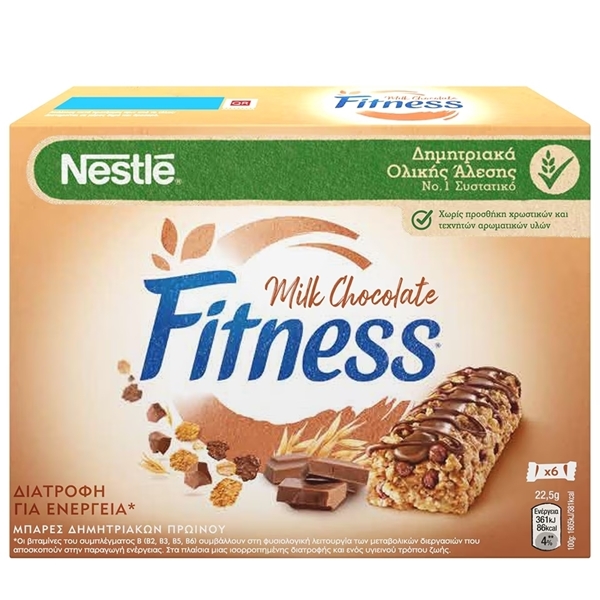 Εικόνα από Nestle Fitness Μπάρα Δημητριακών Σοκολάτα Γάλακτος ( (6x22.5gr) 135gr