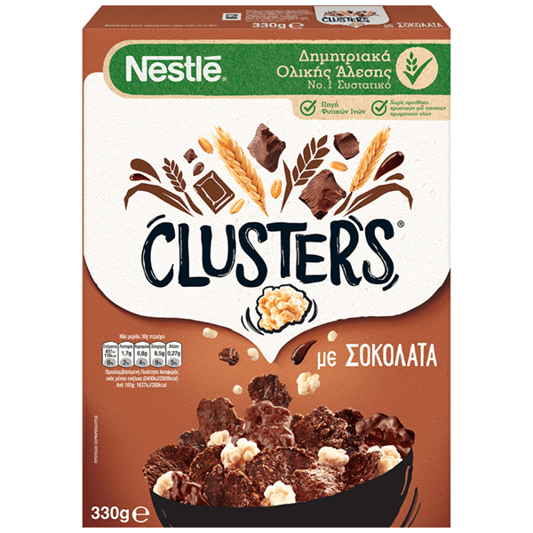 Εικόνα από Nestle Νιφάδες Σίτου Clusters Σοκολάτα Ολικής Άλεσης 330gr