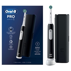 Εικόνα της Oral-B Eπαναφορτιζόμενη Oδοντόβουρτσα Vitality Pro1 Black + Θήκη ταξιδίου