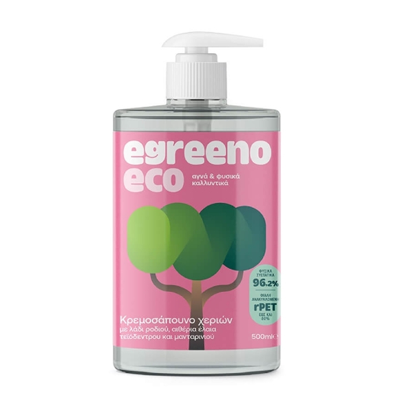 Εικόνα από Egreeno Φυσικό Κρεμοσάπουνο με λάδι ροδιού και αιθέρια έλαια τεϊόδενδρου και μανταρινιού / 500ml