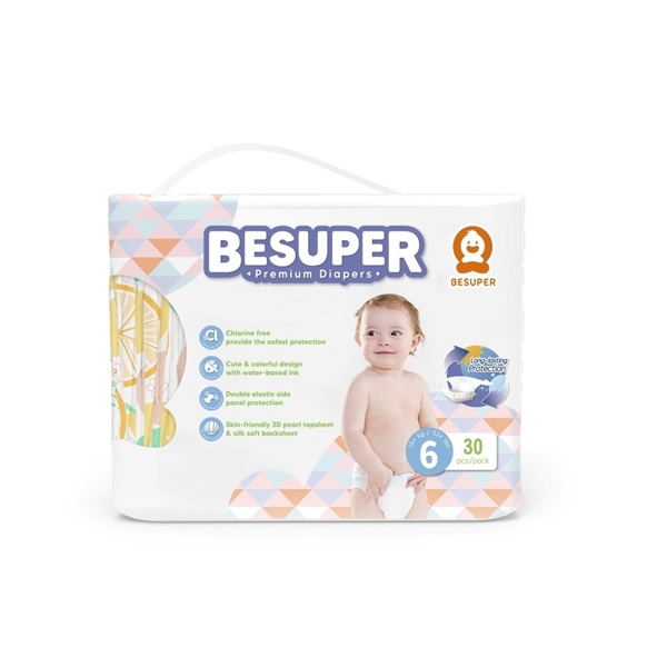 Εικόνα από BESUPER Premium Baby Ν6 Πάνες με Αυτοκόλλητο 15+kg  30τεμ.