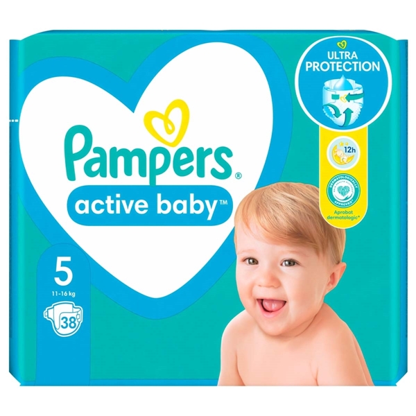 Εικόνα από Pampers Active Baby No5 (11-16kg) Συσκ.38 Tεμαχίων VP
