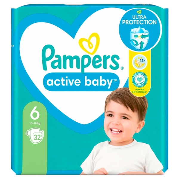 Εικόνα από Pampers Active Baby No6 (13-18kg) Συσκ.32 Tεμαχίων VP