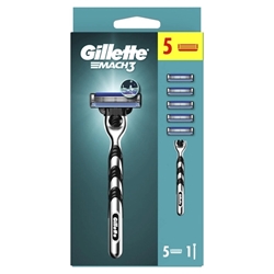 Εικόνα της Gillette Ανταλλακτικά Mach3 5τμχ + Ξυριστική Μηχανή