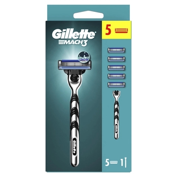 Εικόνα από Gillette Ανταλλακτικά Mach3 5τμχ + Ξυριστική Μηχανή