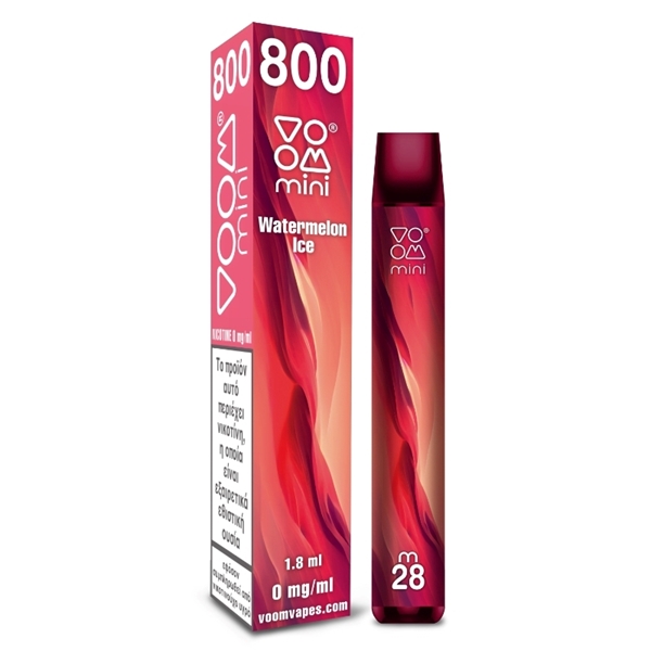 Εικόνα από Voom Disposable Vape Free 28 Watermelon Ice Χωρίς Νικοτίνη 800 Puffs 1.8ml