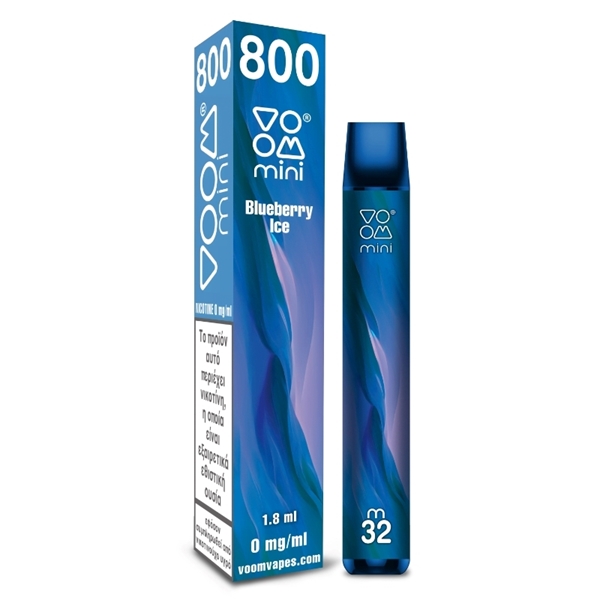 Εικόνα από Voom Disposable Vape Free 32 Blueberry Ice Χωρίς Νικοτίνη 800 Puffs 1.8ml