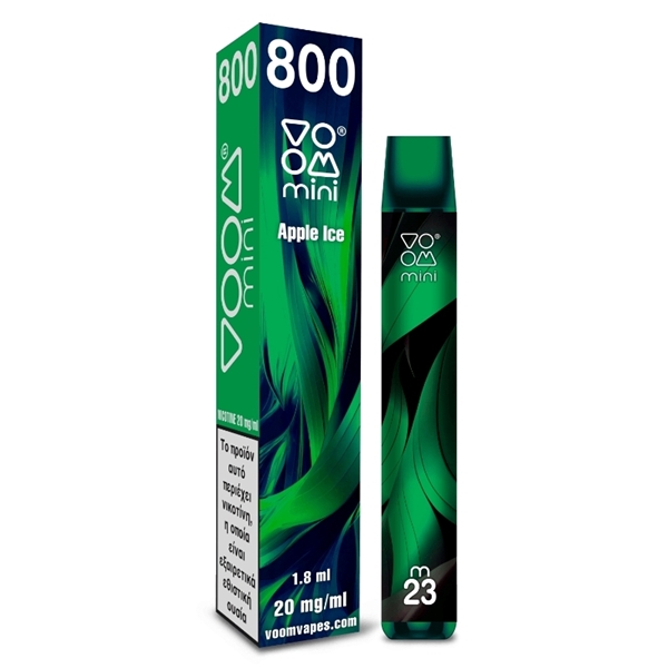 Εικόνα από Voom Mini Disposable Nicotine 20mg/ml 23 Apple Ice 800 Puffs 1.8ml