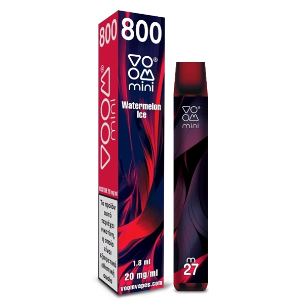 Εικόνα από Voom Mini Disposable Nicotine 20mg/ml 27 Watermelon Ice 800 Puffs 1.8ml