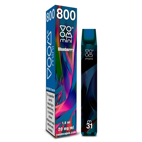 Εικόνα από Voom Mini Disposable Nicotine 20mg/ml 31 Blueberry 800 Puffs 1.8ml