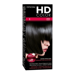 Εικόνα της Farcom Βαφή Μαλλιών HD Color No 1 Μαύρο ,60ml