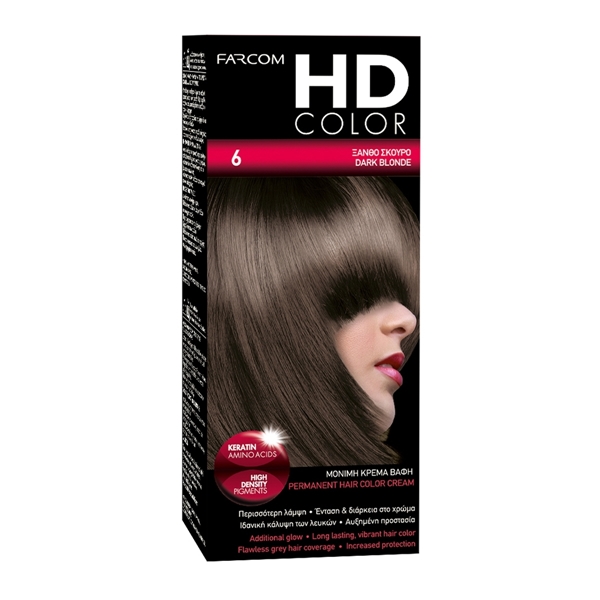 Εικόνα από Farcom Βαφή Μαλλιών HD Color No 6 Ξανθό Σκούρο ,60ml