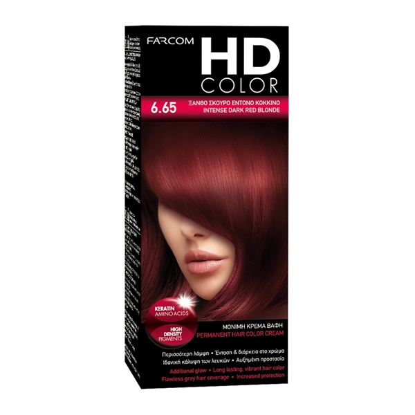 Εικόνα από Farcom Βαφή Μαλλιών HD Color No 6.65 Ξανθό Σκούρο Έντονο Κόκκινο  ,60ml