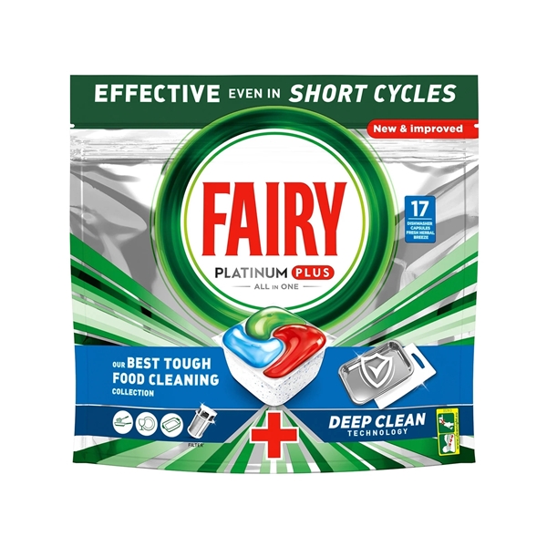 Εικόνα από Fairy Caps Πλυντηρίου Πιάτων Platinum Deep Clean 17 Tεμαχίων