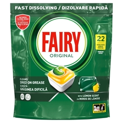 Εικόνα της Fairy Caps Πλυντηρίου Πιάτων Original Λεμόνι 22 Τεμαχίων