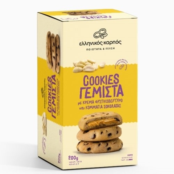 Εικόνα από Ελληνικός Καρπός Cookies με Κρέμα Φυστικοβούτυρο & Κομμάτια Σοκολάτας 200g