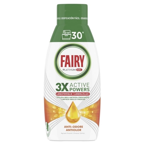Εικόνα από Fairy Platinum Gel Πλυντηρίου Πιάτων antiodore 600ml