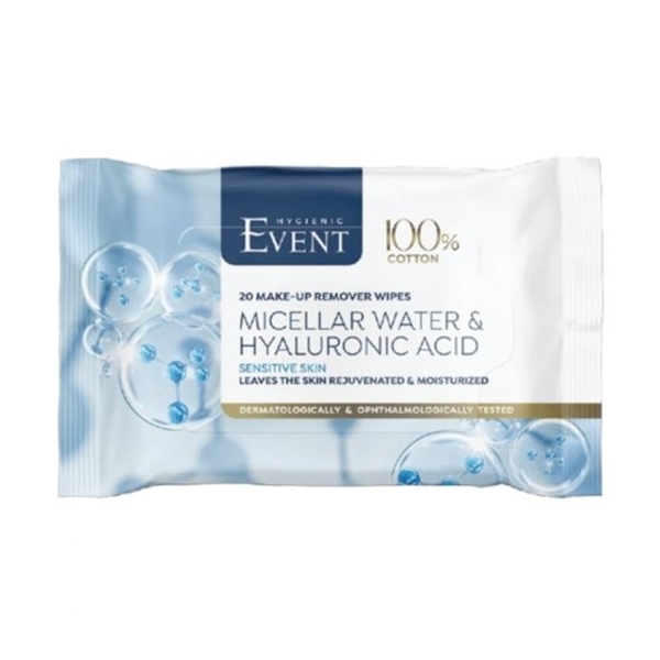 Εικόνα από Event Υγρά Μαντηλάκια Ντεμακιγιάζ Hyaluronic 2X20τεμ (40τεμ)