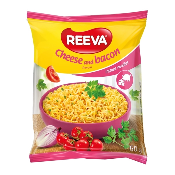 Εικόνα από REEVA INSTANT NOODLES ΜΕ CHEESE & BACON 60G
