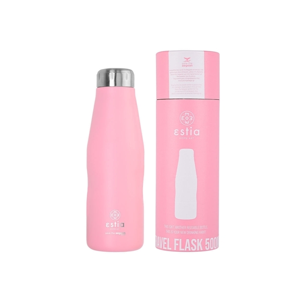 Εικόνα από Estia Travel Flask Save The Aegean Baby Pink 0.5lt (Blossom Rose)