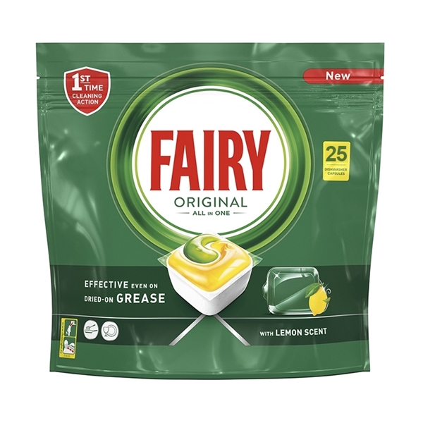 Εικόνα από Fairy Caps Πλυντηρίου Πιάτων All-in - One Classic Lemon 25 Τεμαχίων
