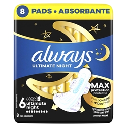 Εικόνα της Always Σερβιέτα Maxi Night Plaus 8 Τεμαχίων