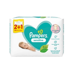 Εικόνα της Pampers Wipes Sensitive 3Χ52 Tεμαχίων (2+1 Δώρο)